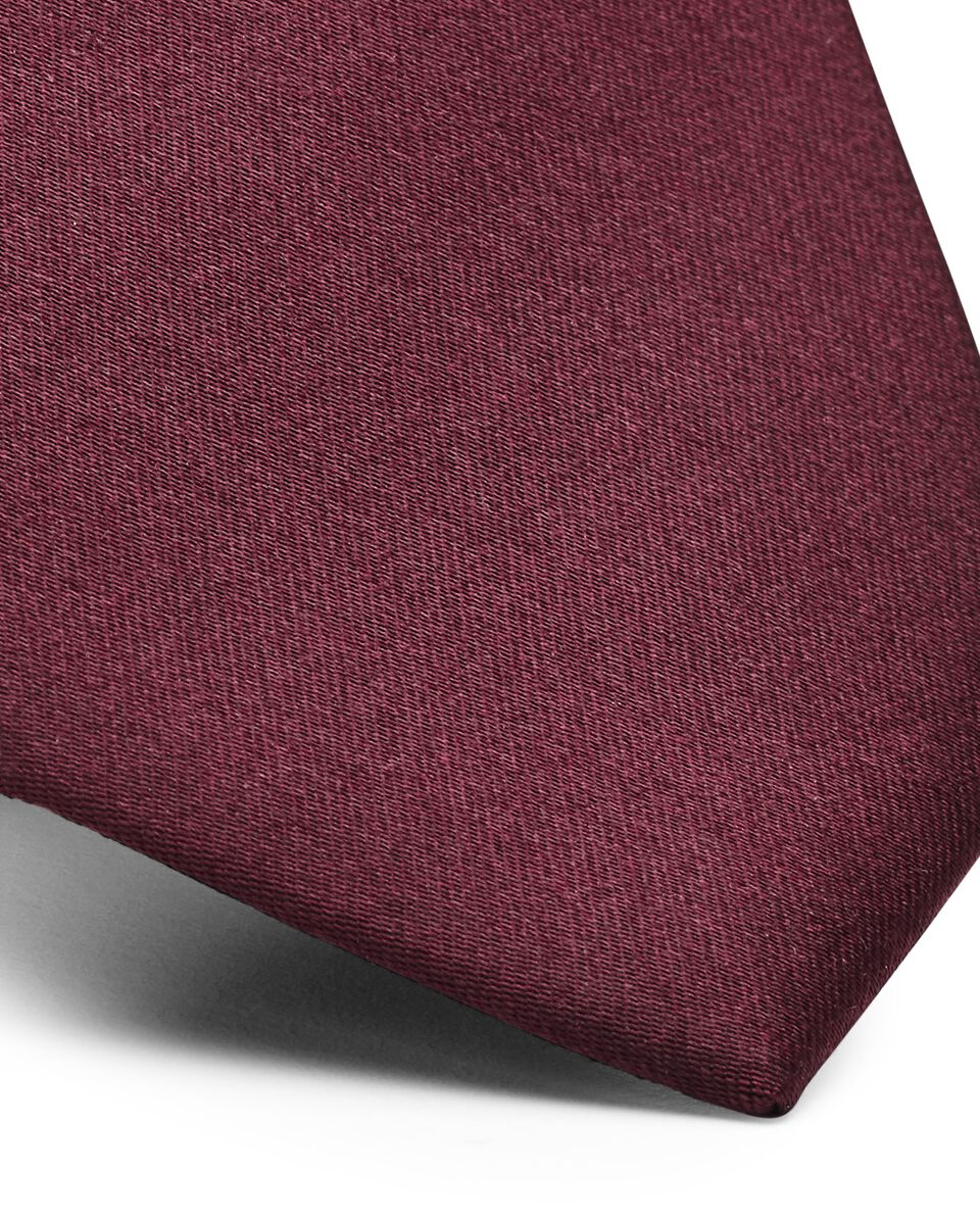 Silk Satin Tie, Burgundy, hi-res